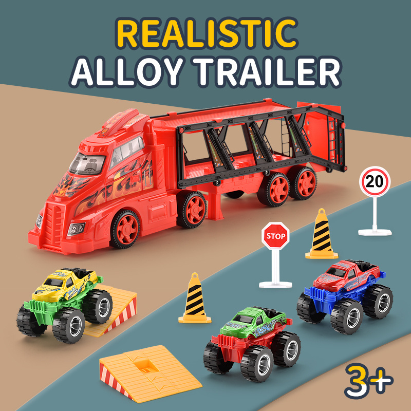 Big size 47cm length alloy sliding transporter metal toy cars for kids die cast toy truck