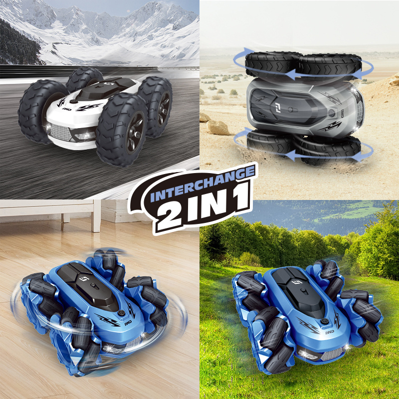 popular 2.4Ghz high speed drifting dancing vehicle with flash light rotation 2 in 1 tires 4wd rc stunt car toy