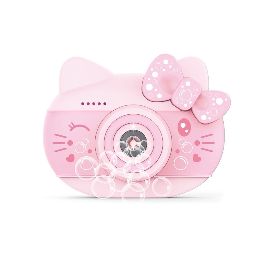 hot sale toy girl electric pink soap water musical light Cute cat design bubble camera machine