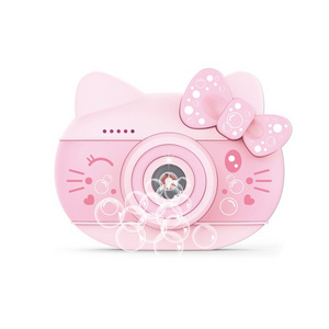 hot sale toy girl electric pink soap water musical light Cute cat design bubble camera machine