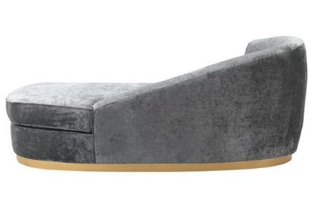 Modern furniture grey velvet chaise lounge indoor