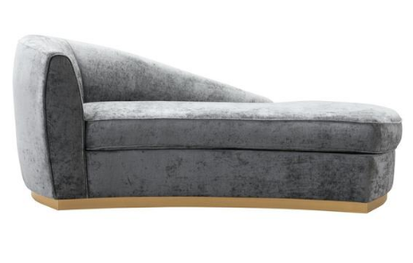 Modern furniture grey velvet chaise lounge indoor