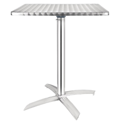 Contract furniture stainless steel flip top with aluminum base Square Bistro Table