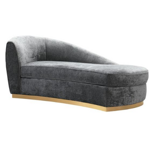 Modern furniture grey velvet chaise lounge indoor