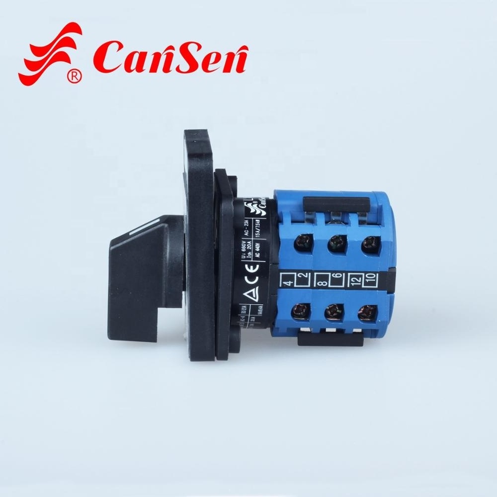 Cansen LW26-20 CE Certificate 12 terminals voltmeter three layer rotary selector switch