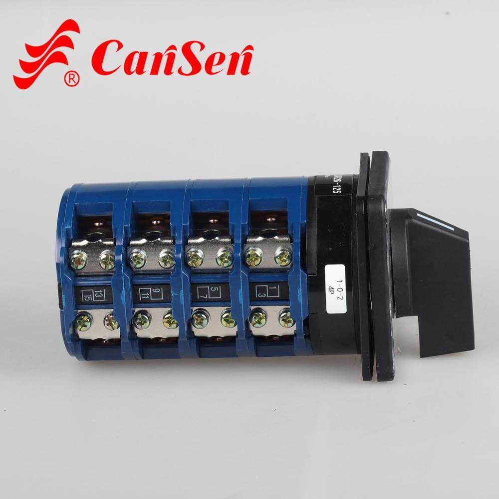 Cansen LW26-125 1-0-2 4P Professional manufacturer supplier auto 4 pole 3 position rotary switch