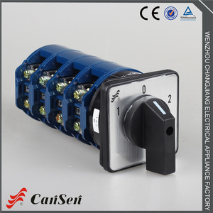 Cansen Changeover switch with center OFF 60 degree 160A 1-0-2 4 Pole