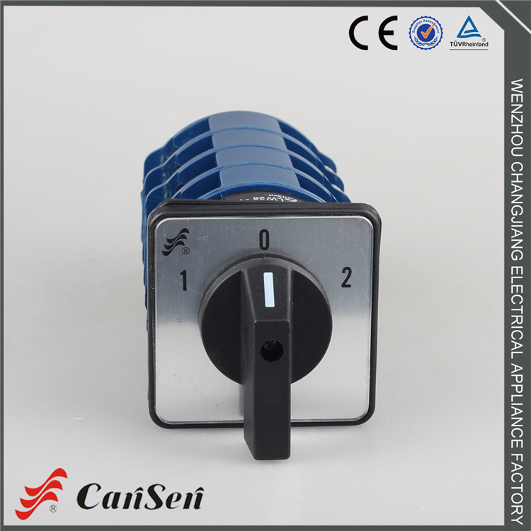 Cansen Changeover switch with center OFF 60 degree 160A 1-0-2 4 Pole