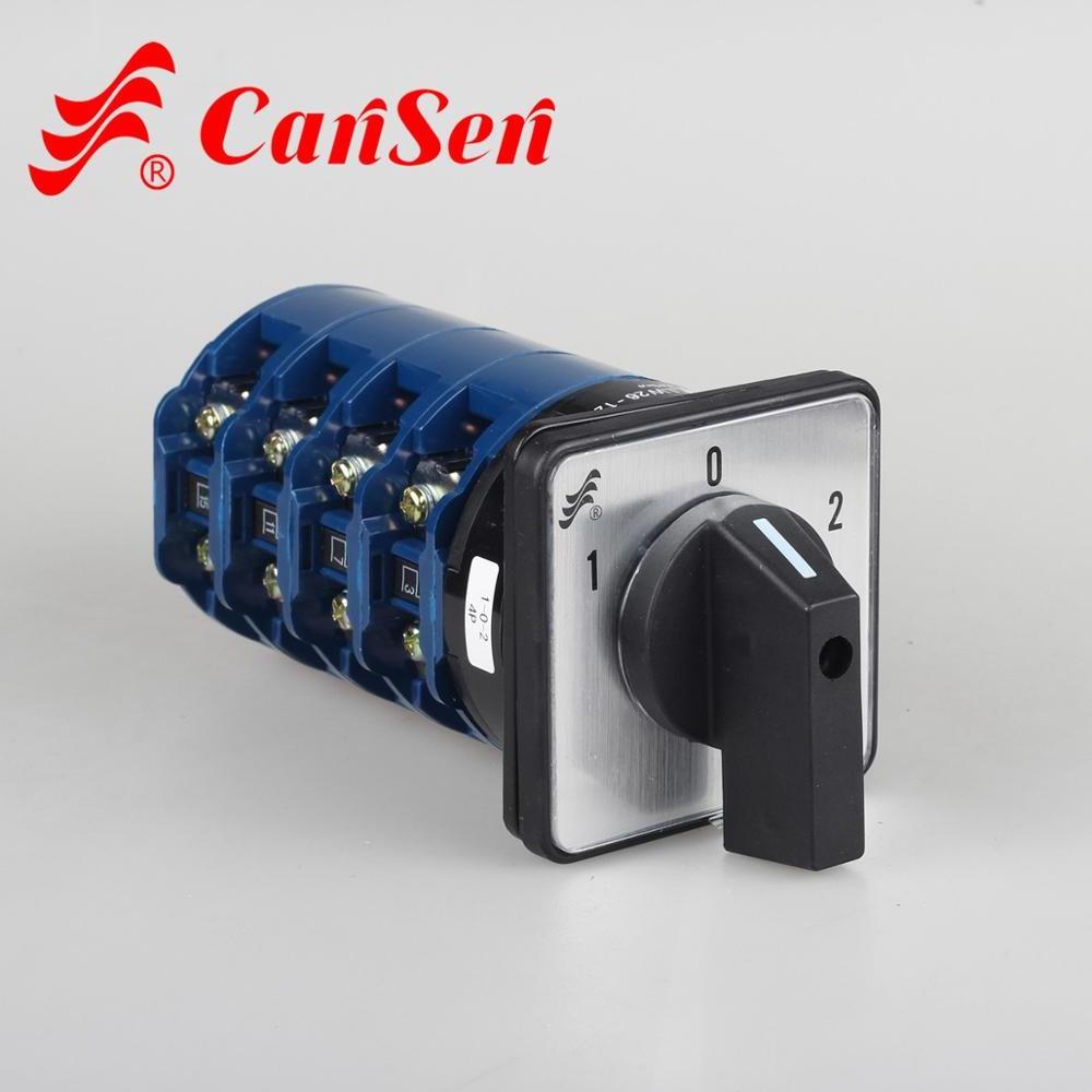 Cansen LW26-125 1-0-2 4P Professional manufacturer supplier auto 4 pole 3 position rotary switch