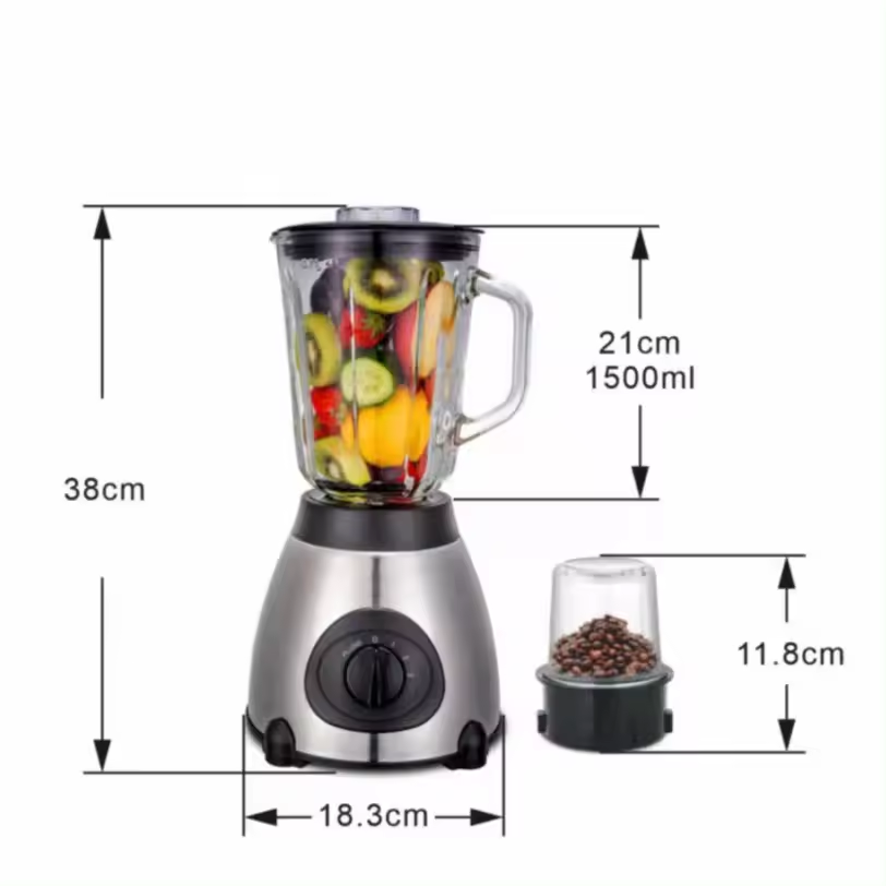 High Speed Best Kitchen Appliance Commercial 1.5L Juicer Blender 5 Speed with Stainless Steel Jar Electric Food Mixer Blender