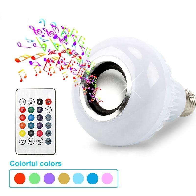 Hot Sale RGB Led Music Speaker Bulb 12W E27 Color Changeable Blue Tooth LED Wireless Smart Music Bulb