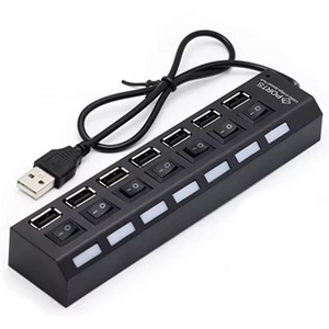 Hot USB HUB 2.0 Splitter Multi USB 2.0 HUB USB 7 Port Multiport Hab PC Accessories with Power Adapter for Computer