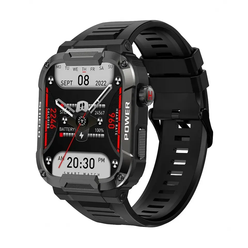 MK66 Smart Watch 1.85 Inch Touch Screen GloryFit IP68 Waterproof MK66 Rugged Smartwatch for Men Outdoor Sports