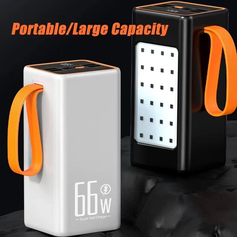 High quality Large capacity 50000mah power bank LED Light Power Banks with four USB capacity Outdoor camping with lights fast