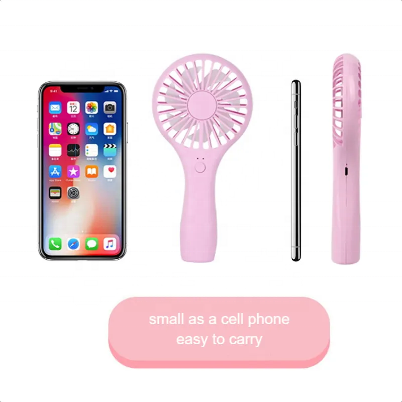 2023 Cute Ventilador Mini Lollipop Abs Low Noise Mute Usb Rechargeable Handheld Hand Eyelash Air Cooling Cordless Portable Fan -