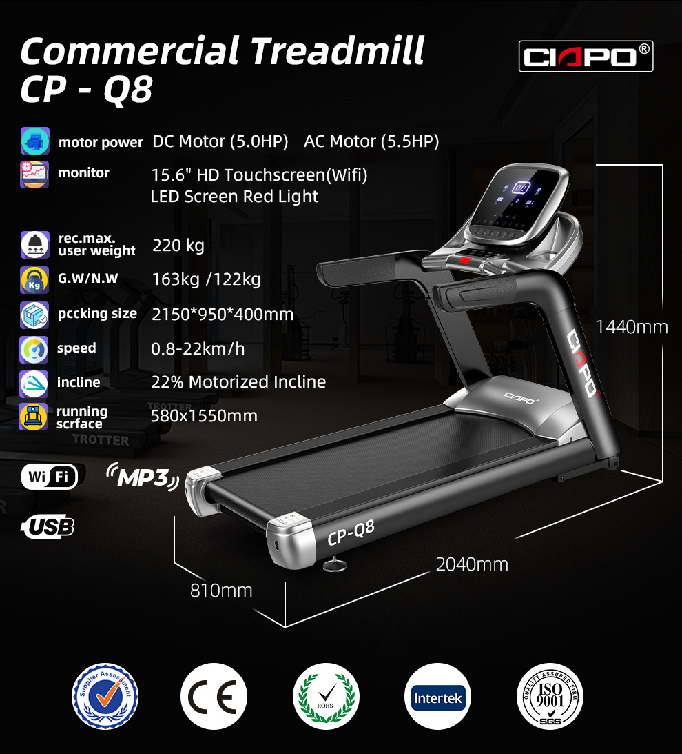 CIAPO Commercial Treadmill Gym Equipment Fitness Running Machine Professional Tapis Roulant Electric  Treadmill