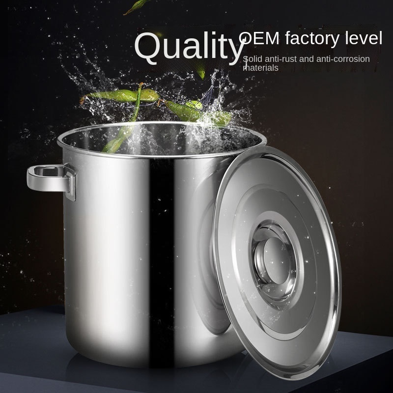 Wholesale Commercial Stainless Steel Soup Pots Bucket Extra Thick Large Capacity Stewing pot for Hotel and restaurant