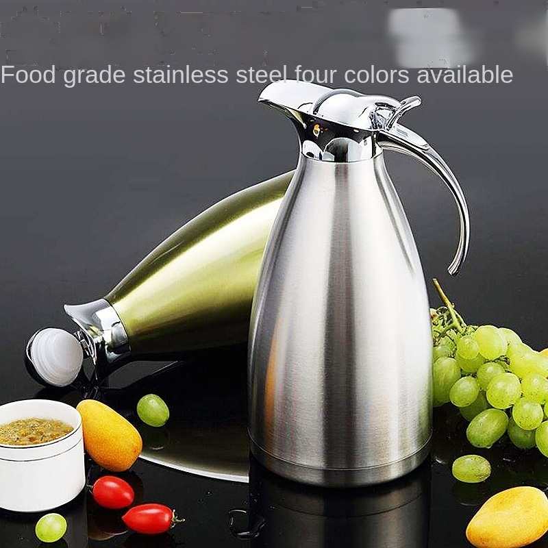 2L large capacity Vacuum European-Style Thermal flask Stainless Steel Coffee Maker Household Water Pitcher