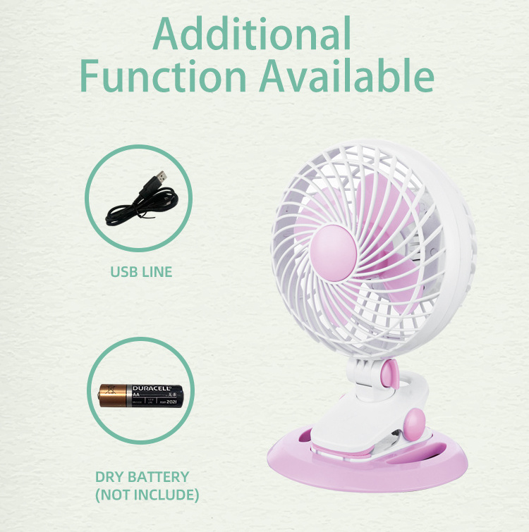 5 Inch AA Battery Mini USB Table Fan Portable AC DC Desktop Fan Small Electric Hand Fan