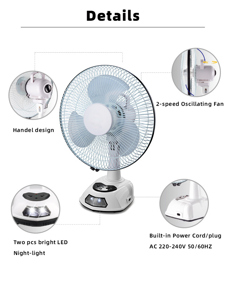 table fan 12 inch mini ac dc 12 volt solar fan table electric fan with solar panel