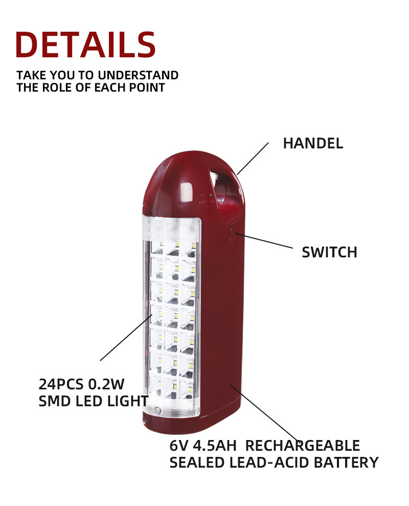 Emergency portable lamps lights backup battery