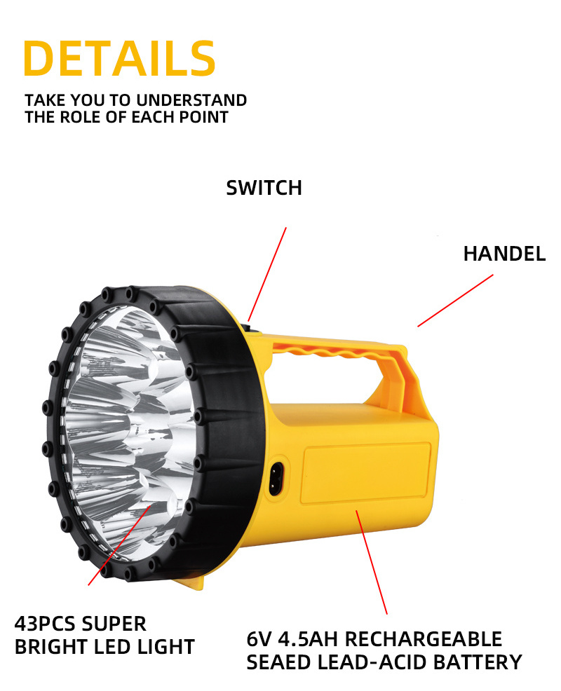 High power torch light solar led flashlight rechargeable torch light