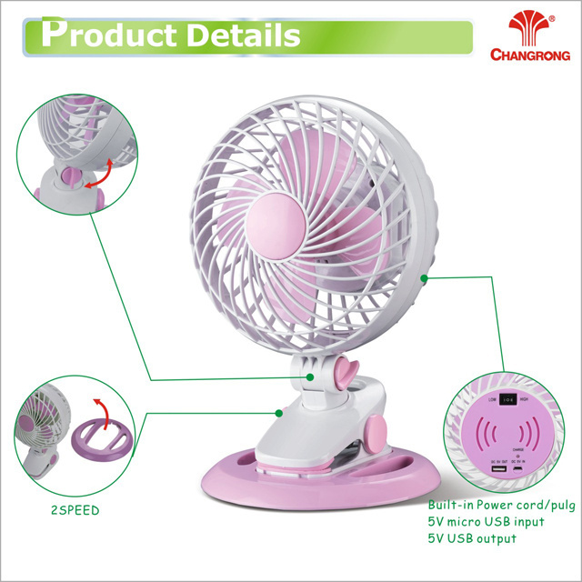 5 Inch AA Battery Mini USB Table Fan Portable AC DC Desktop Fan Small Electric Hand Fan