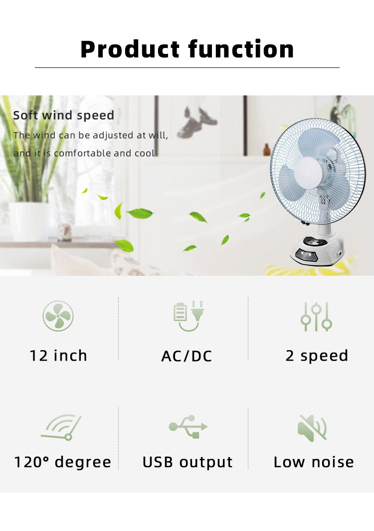 table fan 12 inch mini ac dc 12 volt solar fan table electric fan with solar panel