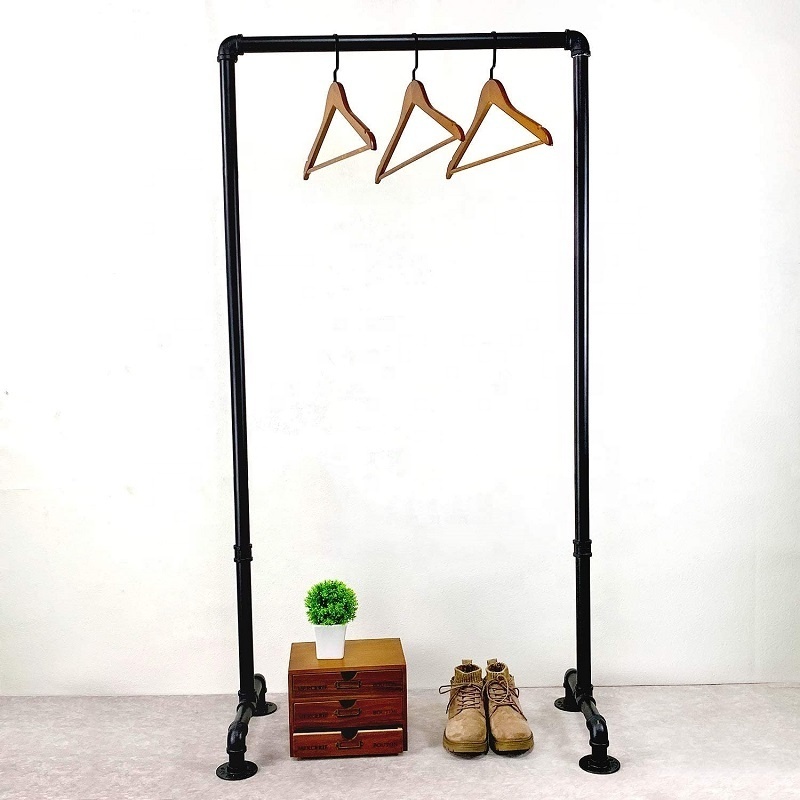 Antique Style Industrial Pipe Clothing Rack Metal Clothes Hanger Cloth Drying Rack Vintage Garment Rack