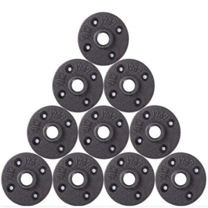 10 Pack 1/2 Inch Grey Malleable Cast Iron Pipe Fittings Floor Flange by TOP Retro Industrial flange