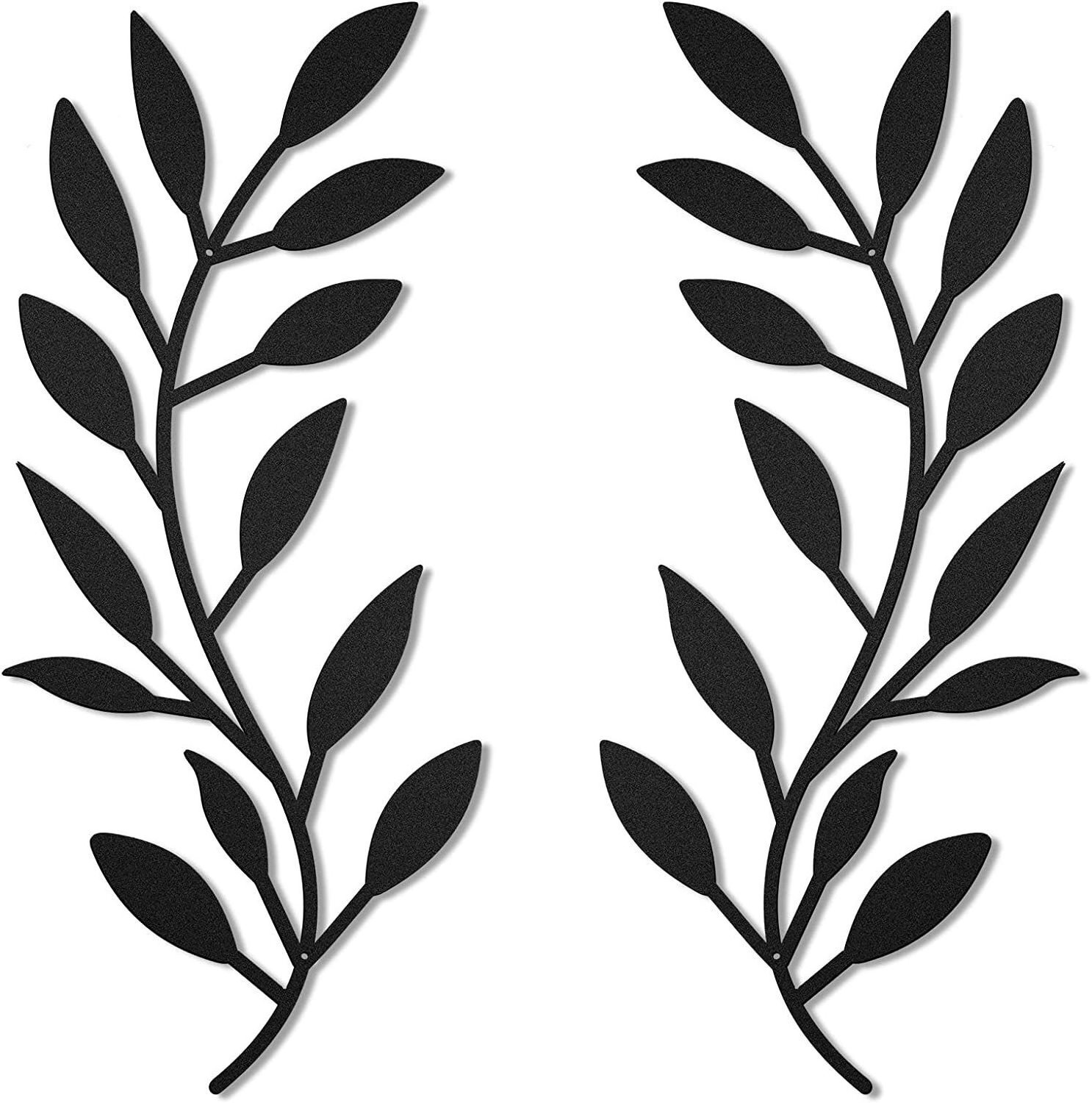 Metal Tree Leaf Wall Decor Vine Olive Branch Leaf Wall Art Wrought Iron Scroll Above The Bed Living Room Outdoor Decoration