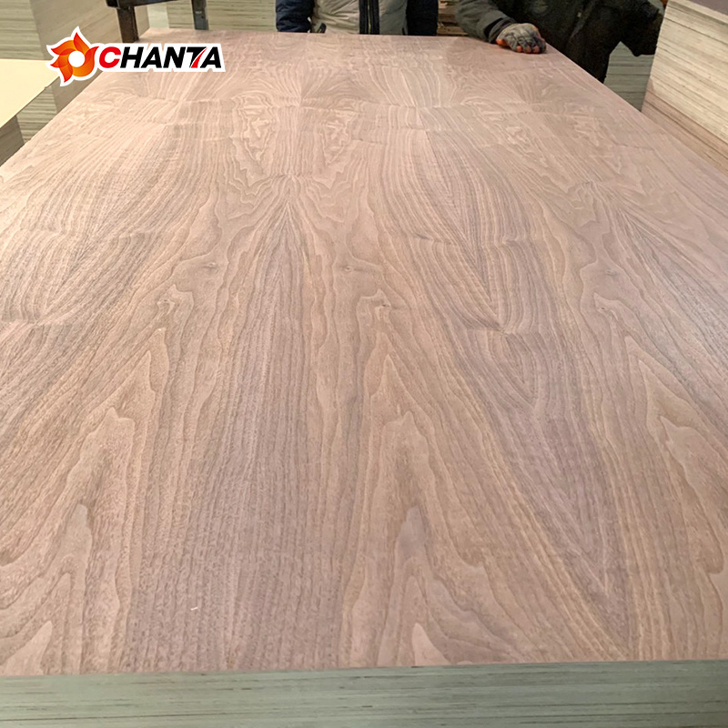 4mm 8mm thick black walnut veneer faced plywood for home use