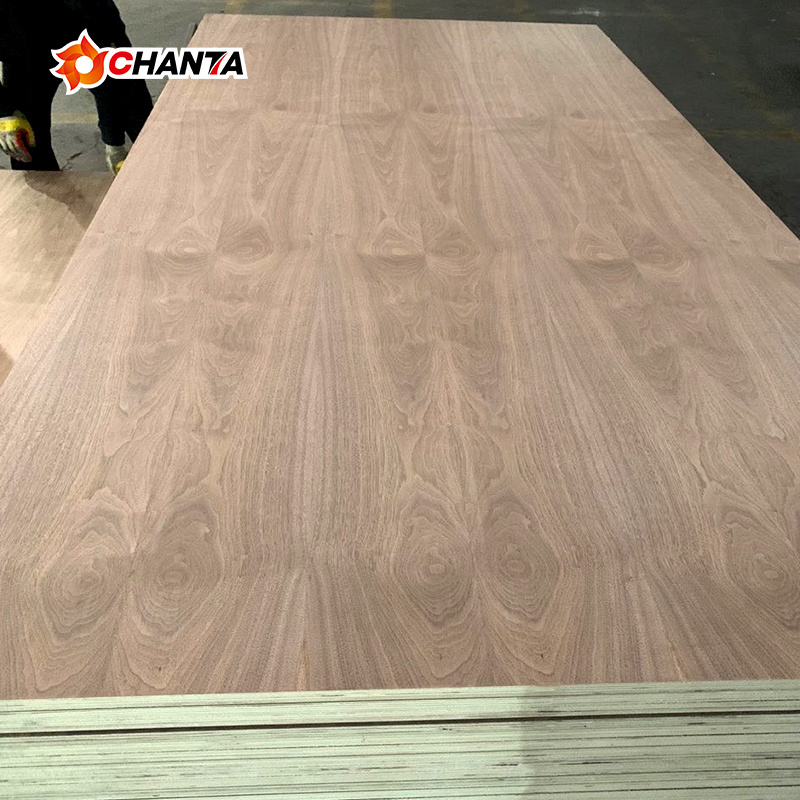 4mm 8mm thick black walnut veneer faced plywood for home use