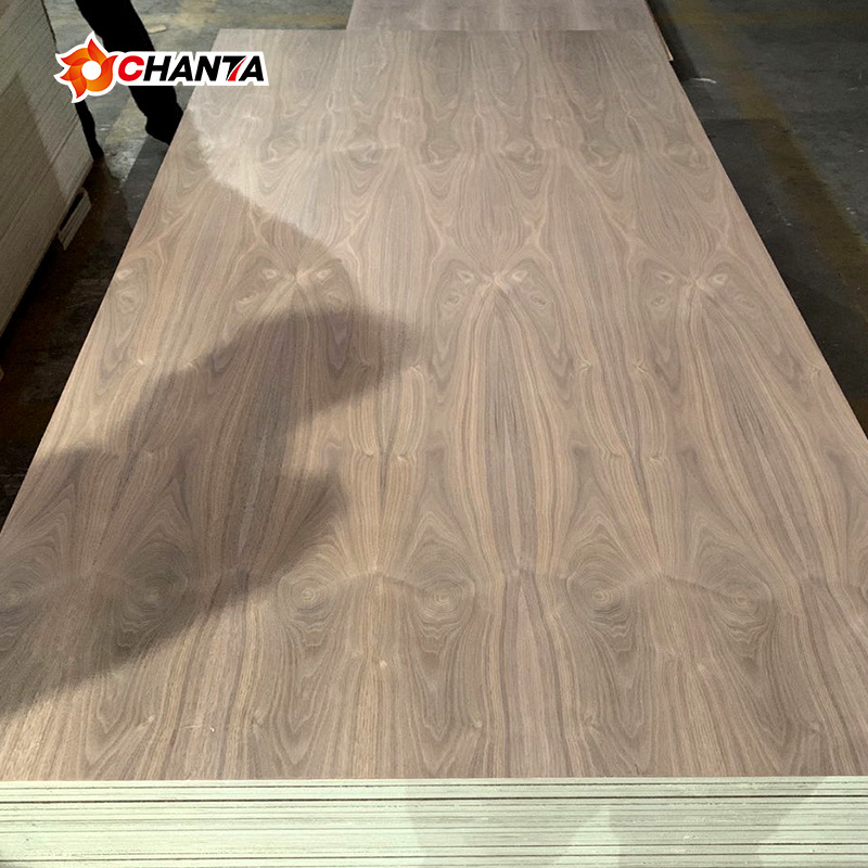 4mm 8mm thick black walnut veneer faced plywood for home use