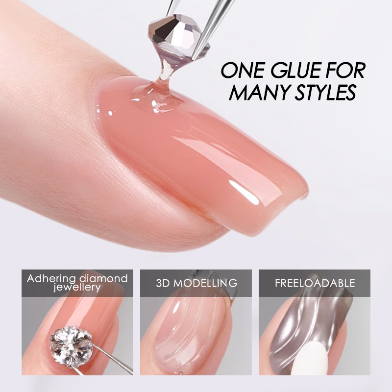 Factory Price no wipe sticky drill gel Super Sticky Diamond Gel Nail Art Rhinestone Glue for Nail Wholesale