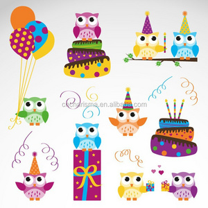 Birthday party Owl wall decal stickers for Kids room decoration