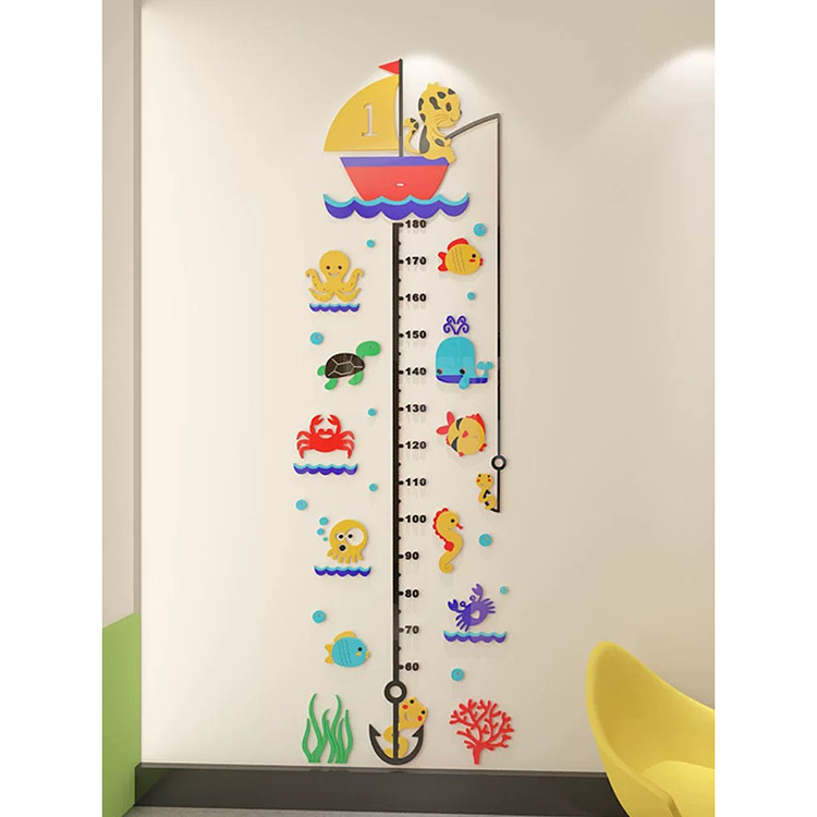 Hot Selling growth chart Height Measurement Acrylic Decorate Wall Stickers for Kids