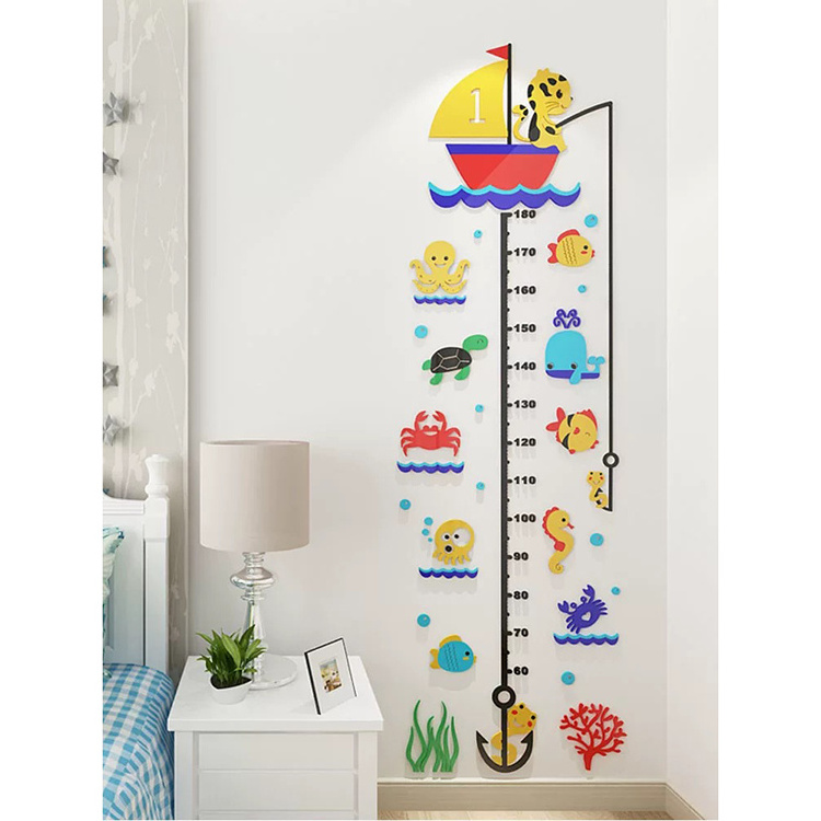 Hot Selling growth chart Height Measurement Acrylic Decorate Wall Stickers for Kids