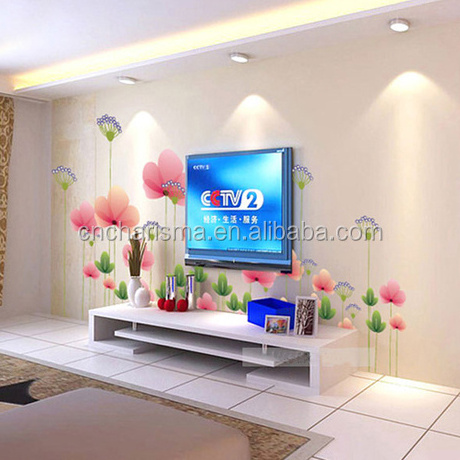 China Supplier Removable Beautiful Flower Vinyl Wall Paper Sticker For Room Decoration