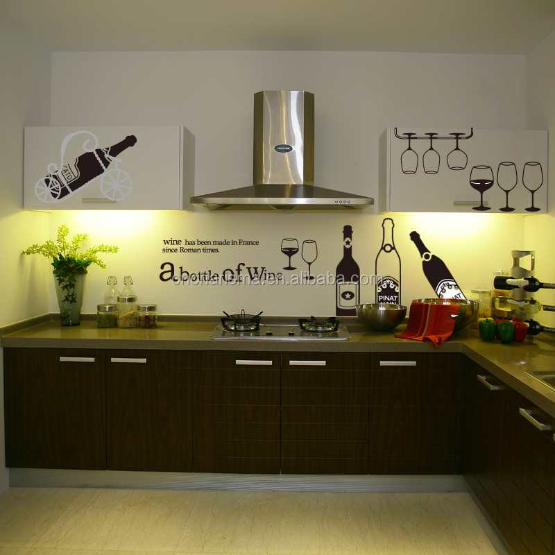 Children Home Decorative Wine Glass And Bottle Wall Stickers For Kitchen/room Decoration