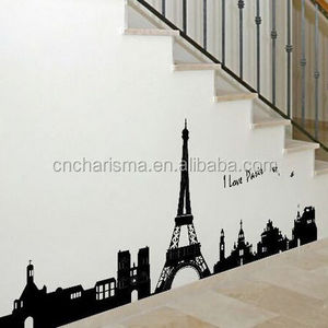 Eiffel Tower Design Customized Pvc Decals Decoration Home Decorative Wall Stickers