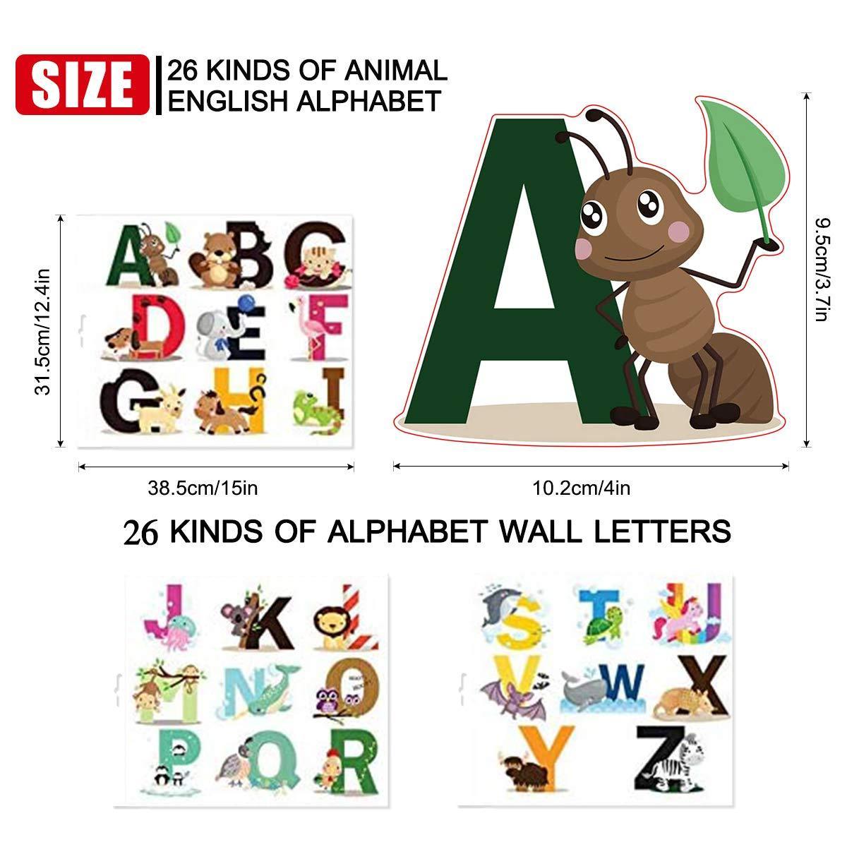 Home Decoration Offset Printing Vinyl Sticker wall decor Letters Stickers Wall Sticker Animal Alphabet Wall Decals