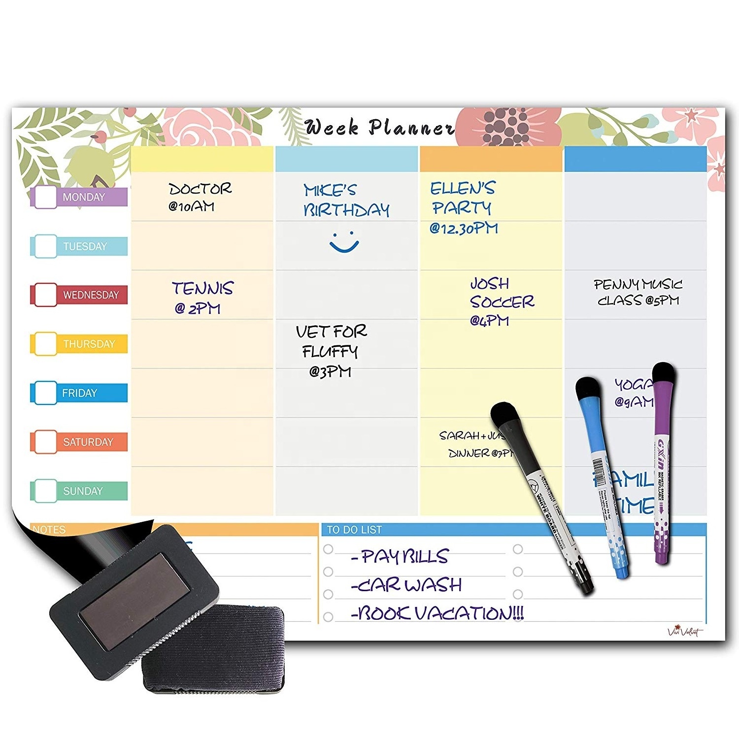 Magnetic Whiteboard Calendar Weekly Magnetic Dry Erase Planner Life Organizer magnetic Menu Planner