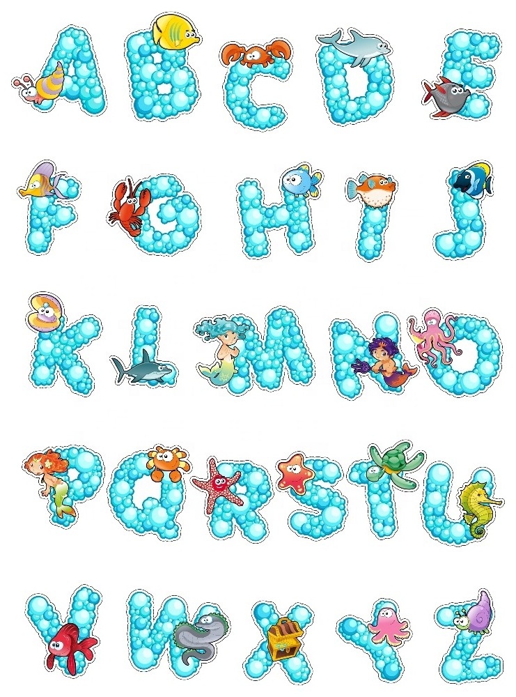 Alphabet decal PVC/Vinyl letter stickers kids for wall decor