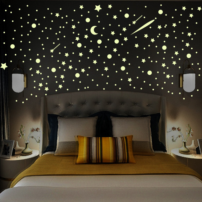 light up in the dark Bedroom 3D Wall Stickers for Home Decor