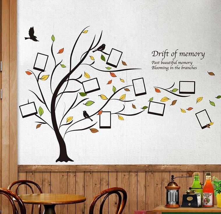 Wholesale Custom Vinyl Photo Frame Tree Wall Decals Photo Frame Sticker