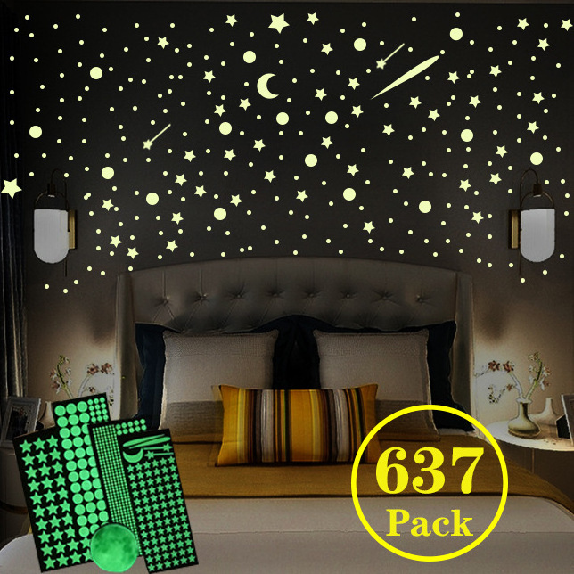 light up in the dark Bedroom 3D Wall Stickers for Home Decor