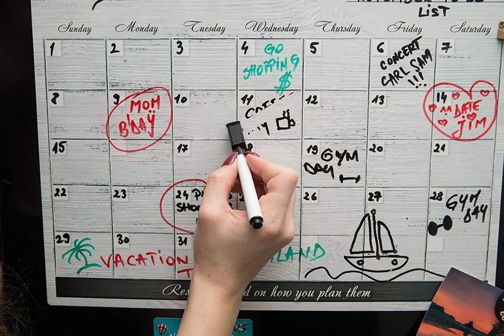 whiteboard calendar Planner White board Organizer Planner educational Dry Erase Whiteboard magnetic fridge sticker