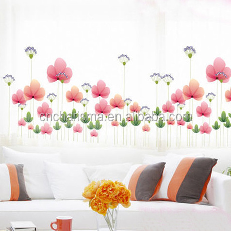 China Supplier Removable Beautiful Flower Vinyl Wall Paper Sticker For Room Decoration