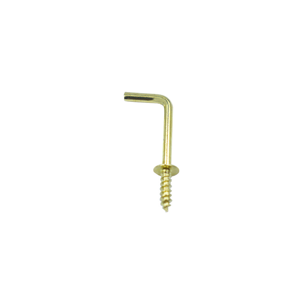 Double Blister Packaging Right-angle Bolt Gold L-shaped Screw Hook Copper-plated Dressing Table Square Hook